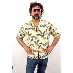 VTG Joe Kealoha Reyn Spooner Hawaiian Shirt XXL Cars Ukulele Floral Aloha EUC